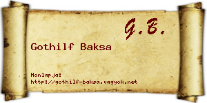 Gothilf Baksa névjegykártya